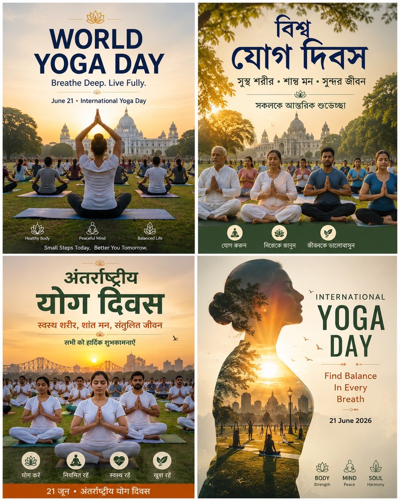 Yoga Day banner BJP West Bengal